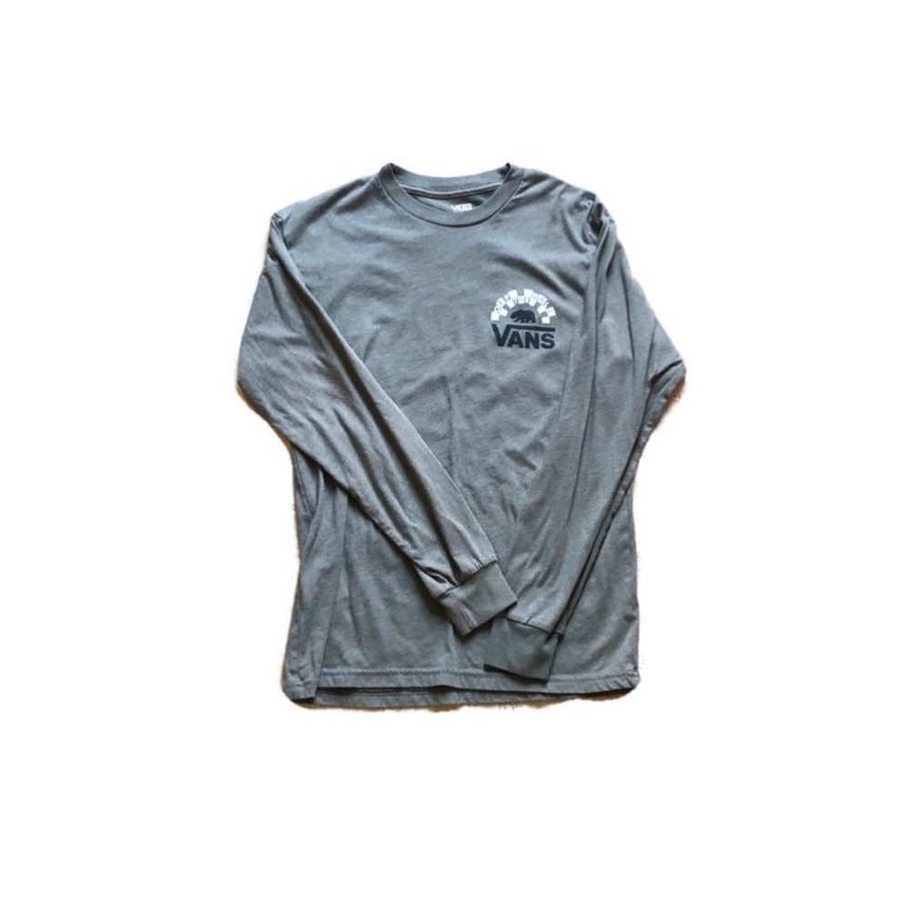 VANS LONG SLEEVE SHIRT GRAY, MENS SMALL